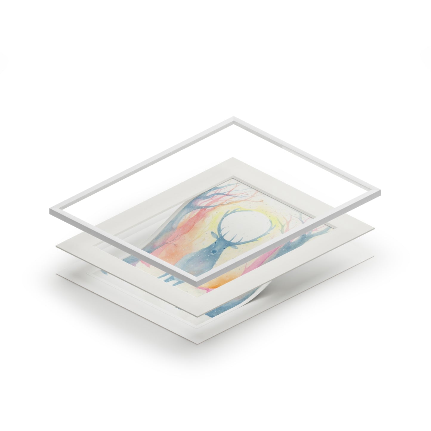 ‘Winter Solstice’, Watercolour Fine Art Prints (Passepartout Paper Frame)