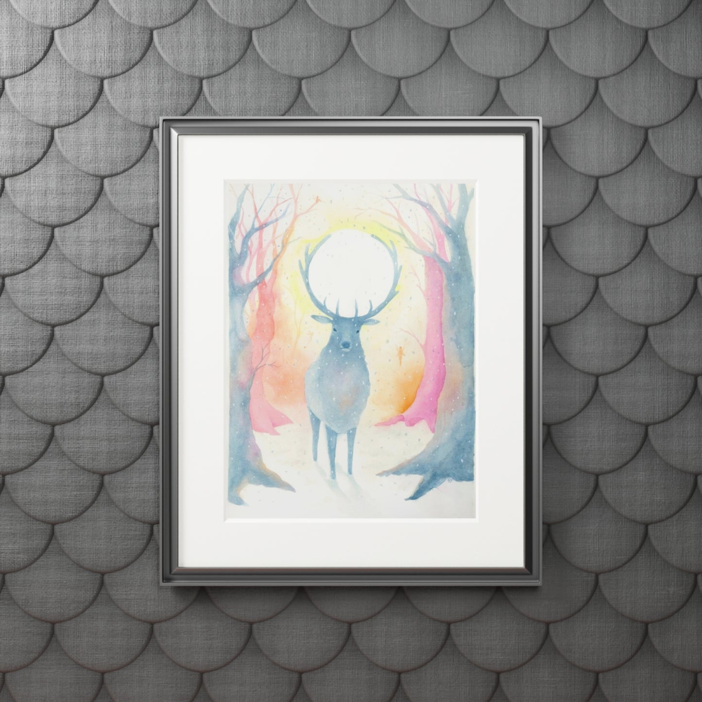 ‘Winter Solstice’, Watercolour Fine Art Prints (Passepartout Paper Frame)