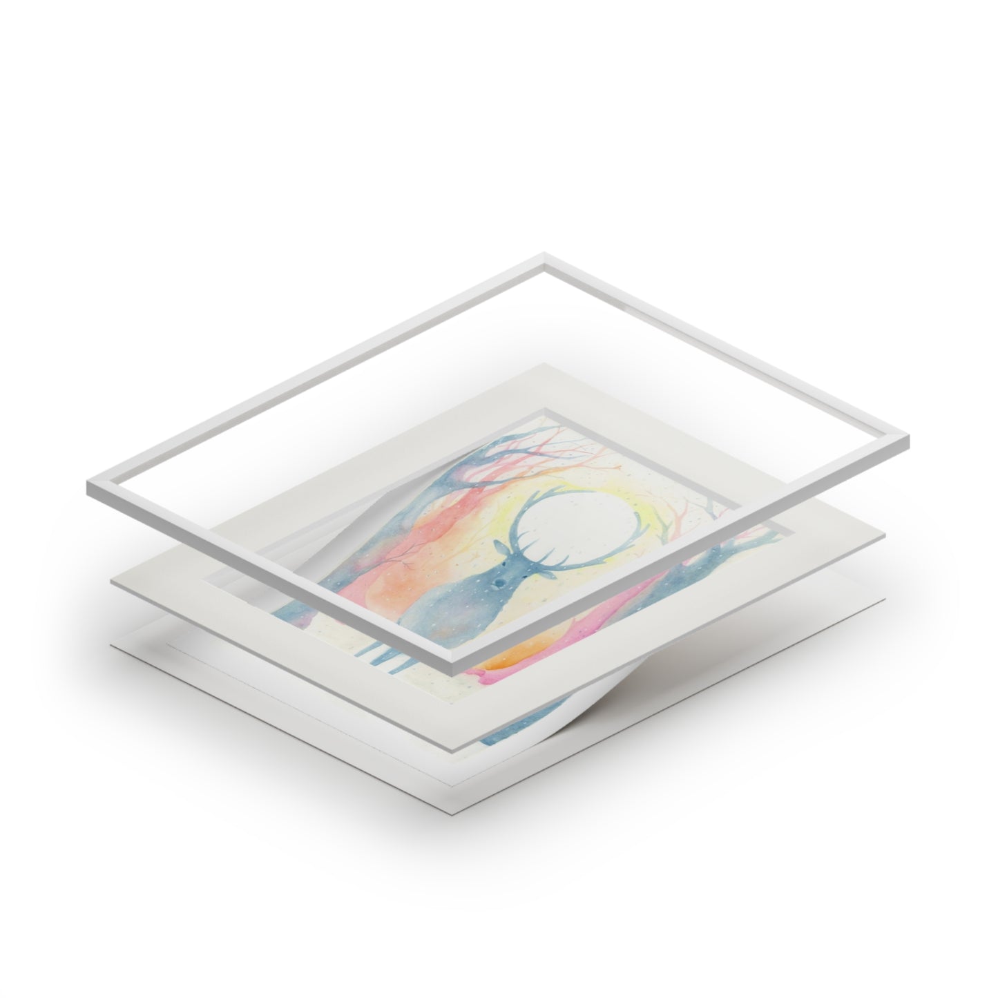 ‘Winter Solstice’, Watercolour Fine Art Prints (Passepartout Paper Frame)