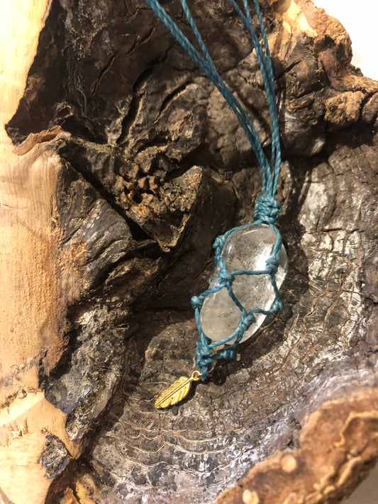 Clear Quartz Crystal Net Necklace